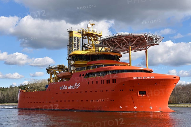 Offshore supply vessel NORDRI ENABLER in the Kiel Canal, Kiel Canal, Kiel Canal, Schleswig-Holstein, Germany, Europe