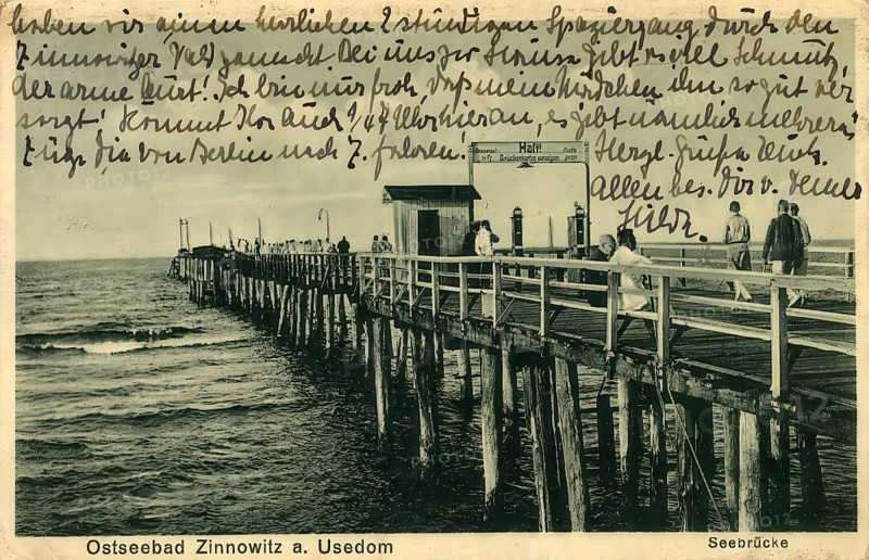 Historical postcard, picture postcard, Baltic resort Zinnowitz on Usedom, Mecklenburg-Vorpommern, Germany, digitally enhanced reproduction of an original from around 1900, picture postcard, Europe