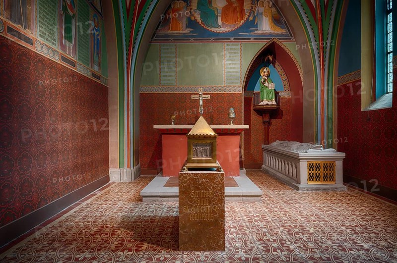 Interior view of the Konradi Chapel, painted by the Beuron School of Art in 1876, Cathedral of Our Lady, Constance, Baden-Württemberg, Germany, Europe