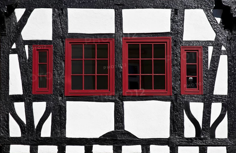 Half-timbered house, detail, Steinheim, Hanau, Hesse, Germany, Europe