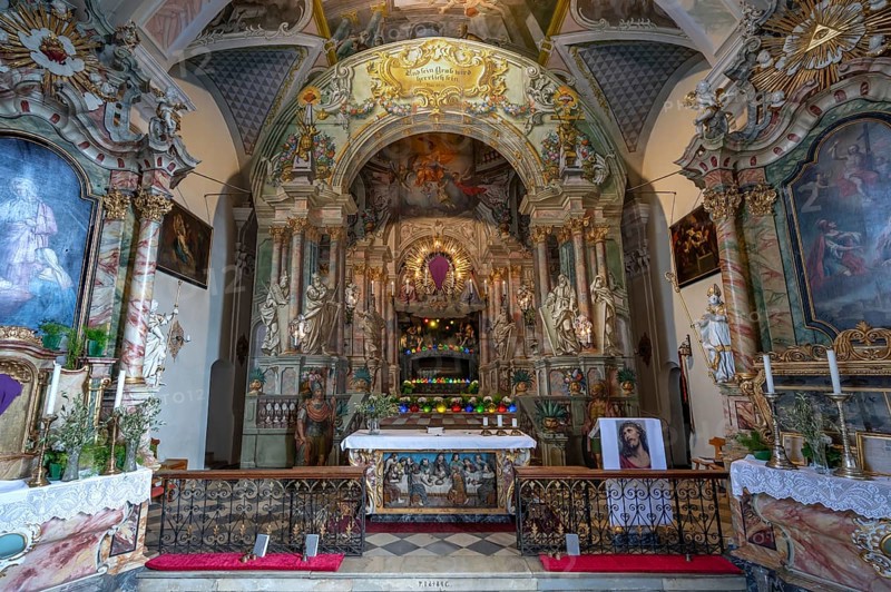 Holy Sepulchre, painted around 1767 by the painter Johann Joachim Pfaundler, St Donatus Church, Dorfstraße 20, Patsch, district of Innsbruck, Tyrol, Austria, Europe