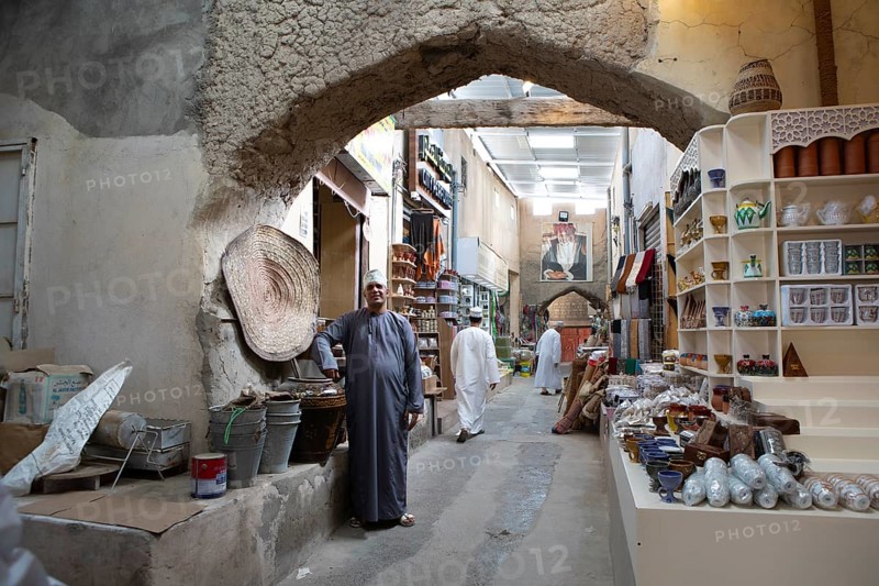 Souk or Soug or market in the old town of Nizwa, ad-Dachiliyya region, Oman, Asia