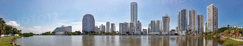 New town, skyline, panorama, Cartagena, Colombia, South America