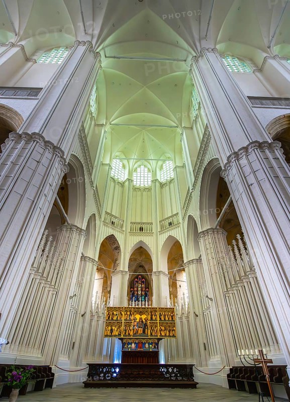 Interior photo, St Mary's Church in the old town of Stralsund, Mecklenburg-Western Pomerania, Germany, Europe