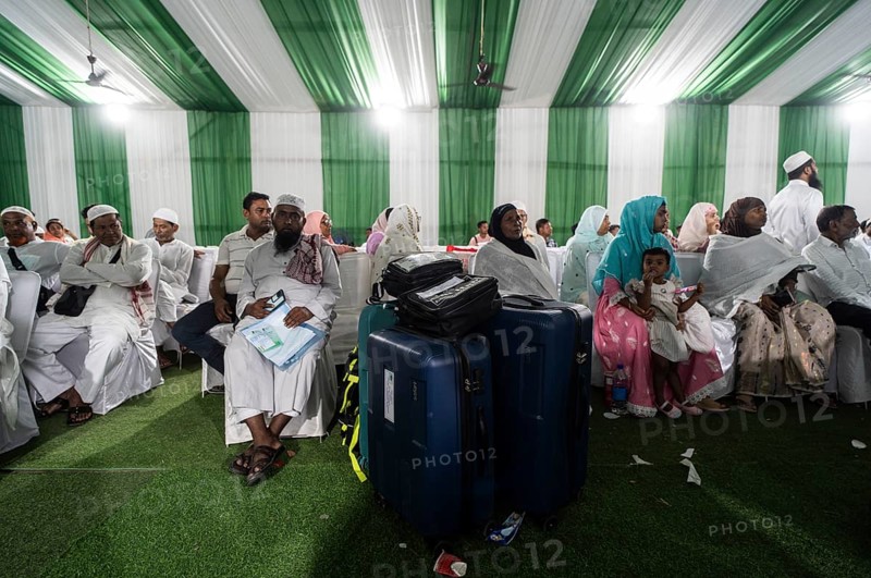 Hajj pilgrims arrives at Hajj Musafir Khana to collect Visa before leaving to the airport, in Guwahati, India on 3 May 2025