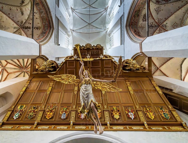 Interior photo, St Mary's Church in the old town of Stralsund, Mecklenburg-Western Pomerania, Germany, Europe