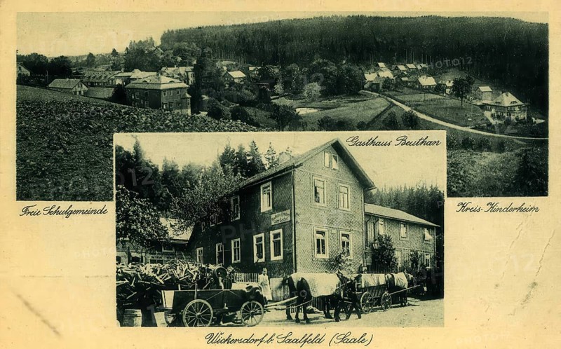 Historical postcard, picture postcard, Wickersdorf near Saalfeld an der Saale, Thuringia, Germany, digitally enhanced reproduction of an original from around 1900, picture postcard, Europe
