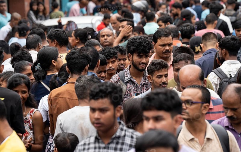 Crowd of people to shop at a street market ahead of Durga Puja festival on October 7, 2024 in Guwahati, India. Shopping ahead of Durga Puja is a major event, as people prepare for the celebration