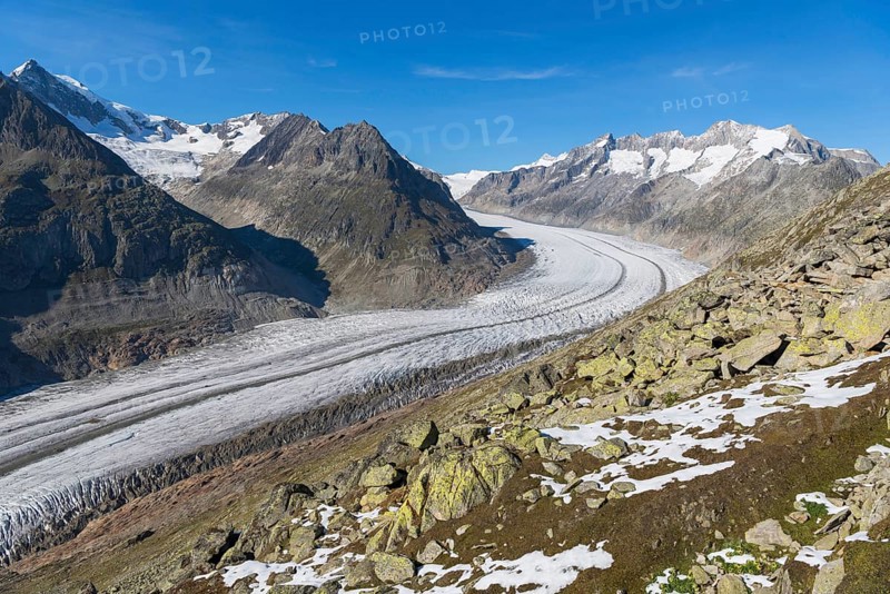 Aletsch glacier, glacier tongue, panorama, climate change, decline, global warming, ice, global climate, tourism, Aletsch Arena, Valais, Switzerland, Europe