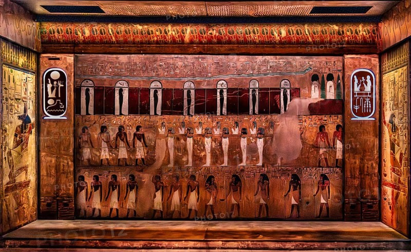 Reproduction of the tomb of Ramses II's father, Seti I, from the exhibition: Ramses the Great and the Gold of the Pharaohs, Cologne, North Rhine-Westphalia, Germany, Europe