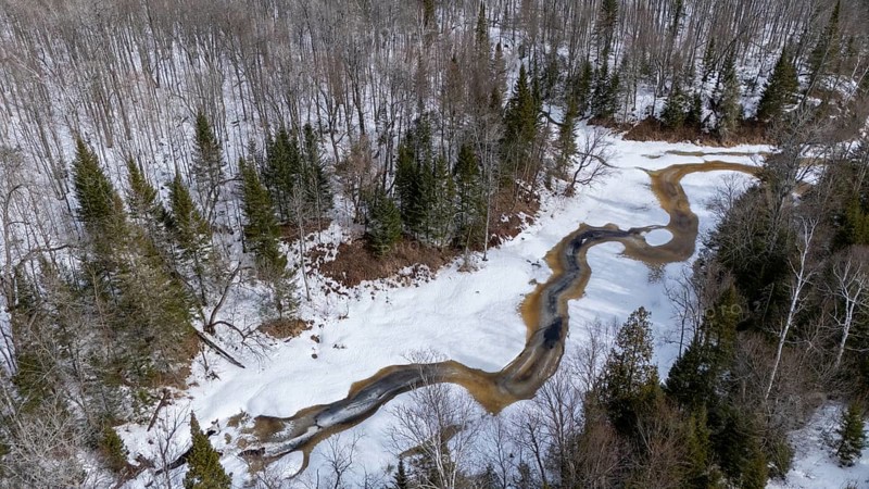 River in winter. Region of La Mauricie. Province of Quebec. Canada