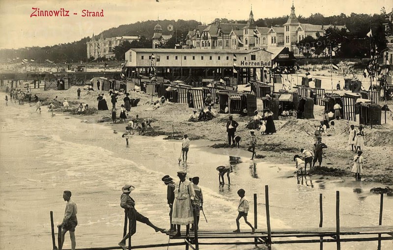 Historical postcard, picture postcard, Baltic resort Zinnowitz, Mecklenburg-Vorpommern, Germany, digitally enhanced reproduction of an original from around 1900, picture postcard, Europe
