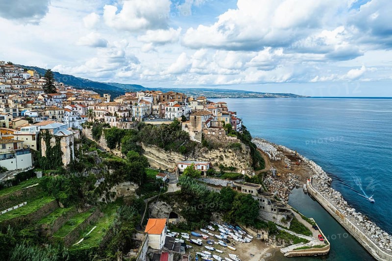 Pizzo from a drone, Calabria, Italy, Europe