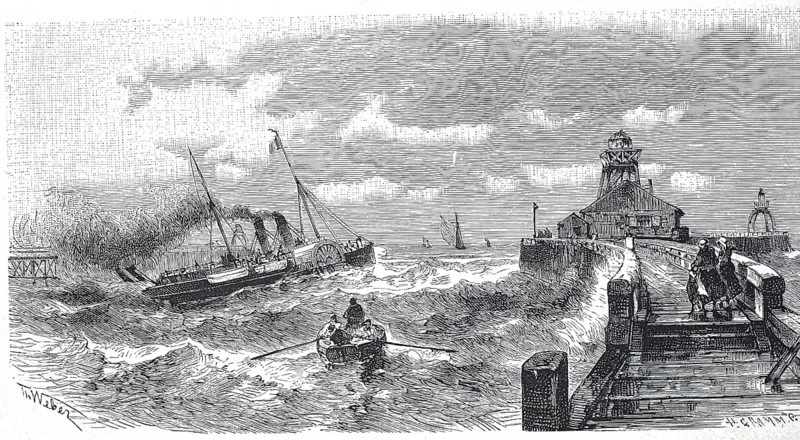 Ostend on the North Sea coast, around 1900, Flanders, Belgium, reproduction of an original, historical, Europe
