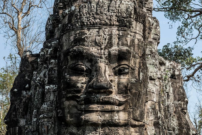 Tor tor with huge faces to Angkor Thom, Angkor Wat, Angkor, UNESCO World Heritage Site, Siem Reap, Cambodia, Indochina, Southeast Asia, Asia