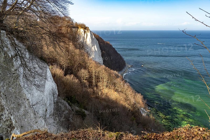 The Königsstuhl chalk cliff with Skywalk viewing platform on the Baltic Sea coast in Jasmund National Park, Ruegen Island, Mecklenburg-Western Pomerania, Germany, Europe