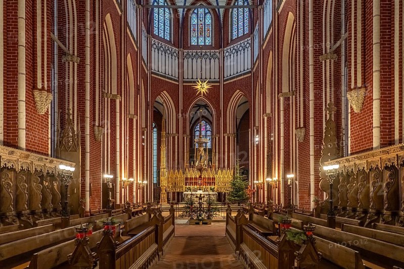 Interior of the Doberan Minster in Bad Doberan, Mecklenburg-Western Pomerania, Germany, Europe