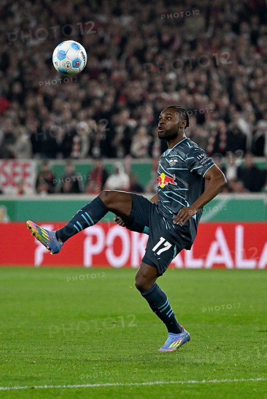 Ridle Baku RasenBallsport RB Leipzig RBL (17) Action on the ball semi-final, DFB Cup, MHPArena, MHP Arena Stuttgart, Baden-Württemberg, Germany, Europe