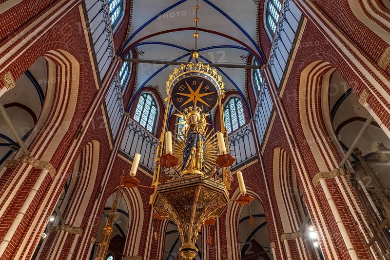 St Mary's chandelier in the choir of Doberan Minster in Bad Doberan, Mecklenburg-Western Pomerania, Germany, Europe
