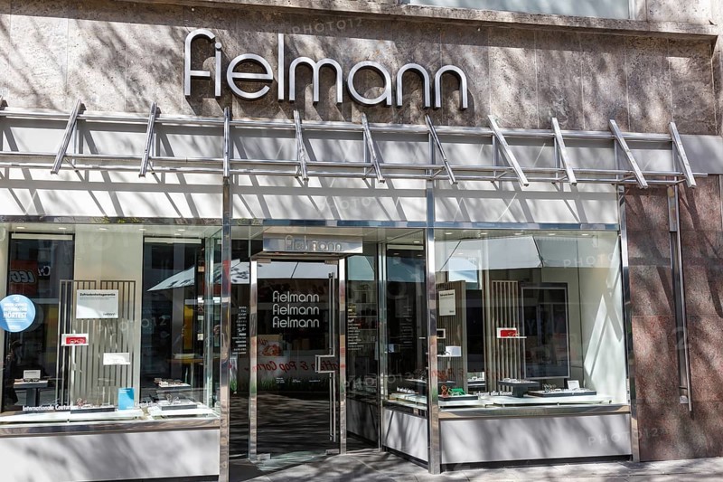 Fielmann opticians optician shop with logo on Königstraße in Stuttgart, Germany, Europe