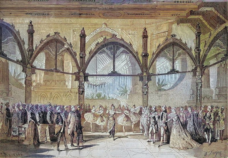 Imperial Theatre of the Comic Opera, Opera-comique, The First Day of Happiness, Premiere, 1869, Paris, France, Historic, Digitally restored reproduction of an original 19th century master, exact original date unknown, Europe