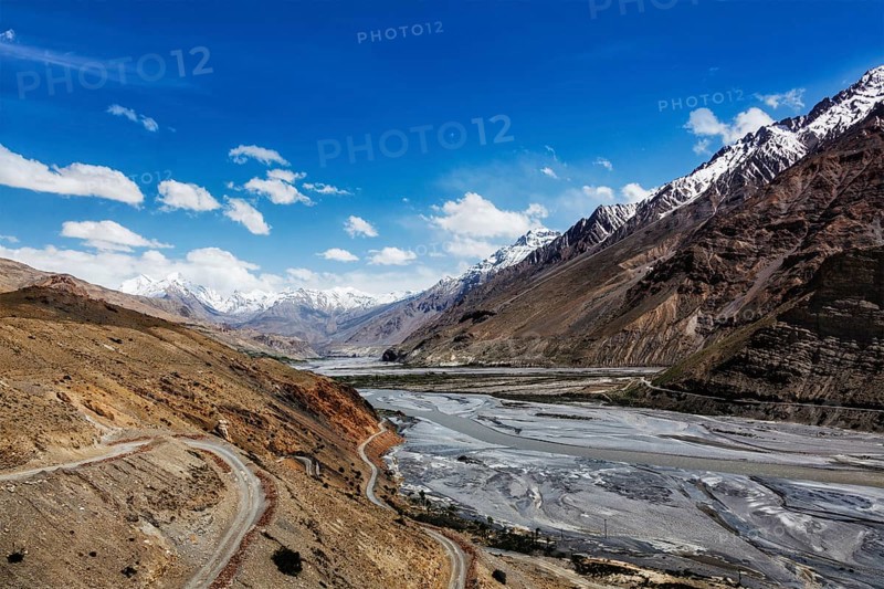 Travel Himalayas background, Spiti Valley in Himalayas. Himachal Pradesh, India, Asia
