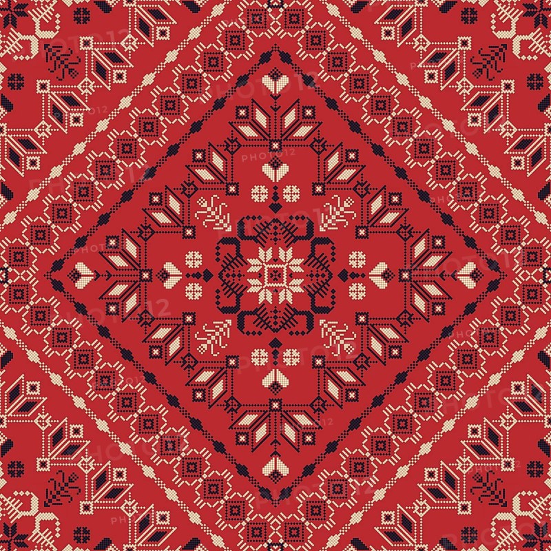 Traditional Latvian embroidery seamless pattern, vector illustration