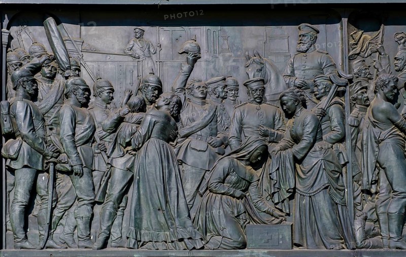 Departure to war 1870, Farewell, Relief, Victory Column, Great Star, Tiergarten, Mitte, Berlin, Germany, Europe