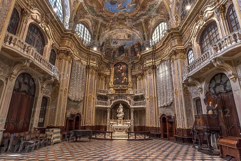 Interior of the church of San Filippo Neri, built in 1749, Via Lomellini, Genoa, Italy, Europe