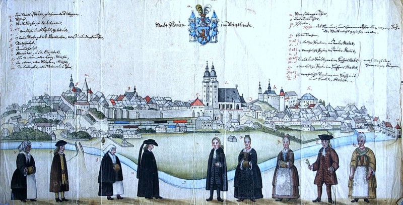 The traditional traditional costume in Plauen in the 18th century, Saxony, Germany, Historical, digitally restored reproduction of a 19th century original, Europe