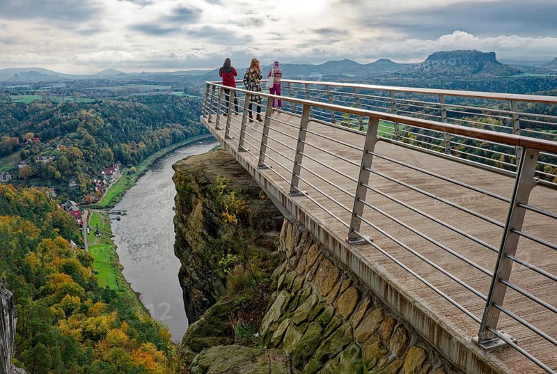The New Bastei View, Rock Formation Bastei, Lohmen, Saxon Switzerland, Elbe Sandstone Mountains, Saxony, Germany, Europe