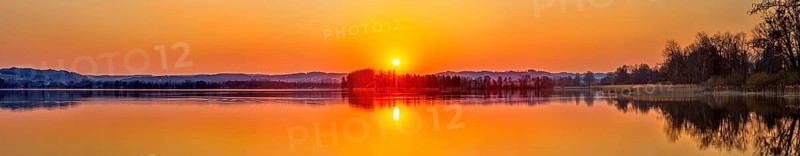 Sunset, Waginger See, Bavaria, Germany, Europe