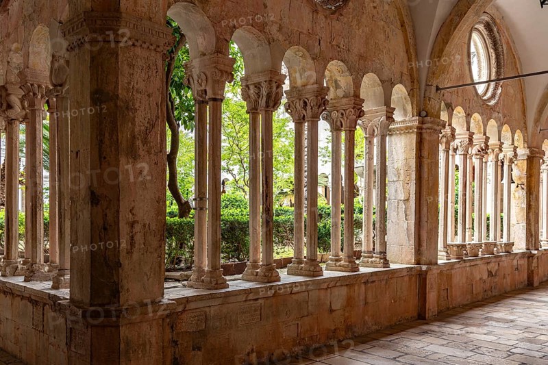 The cloister of the Franciscan monastery in Dubrovnik, Croatia, Europe