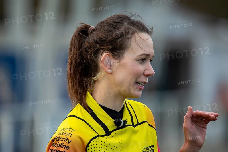 Rugby: Germany against MKS Pogon Awenta Siedlce, Poland in Heidelberg. Picture: Referee Maria Latos. She was nominated as a referee at the 2024 Olympic Games in Paris
