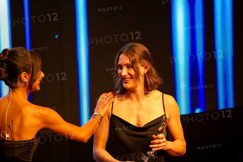 Rose garden Mannheim: Award Night 2024 / Rhine-Neckar Sports Award. Picture: Tara Schmitz (ice hockey, Mad Dogs Mannheim) and Lea Wagner (ARD)