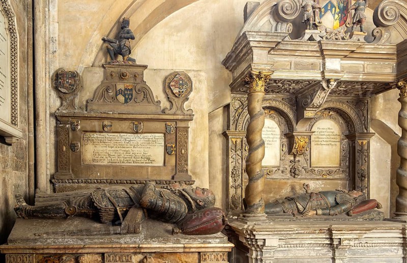 Sir Henry Newton d 1599, Sir John Newton d 1661 tomb monuments, Bristol cathedral church, Bristol, England, UK