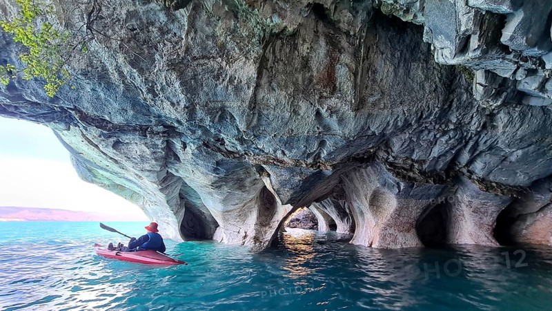 Capillas de Marmol in Lago General Carrera in Patagonia on the Carretera austral, Patagonia, Chile, South America