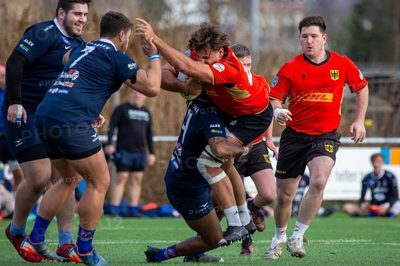 Rugby: Germany against MKS Pogon Awenta Siedlce, Poland in Heidelberg (test match of the German national rugby team in preparation for the upcoming World Cup qualifiers)