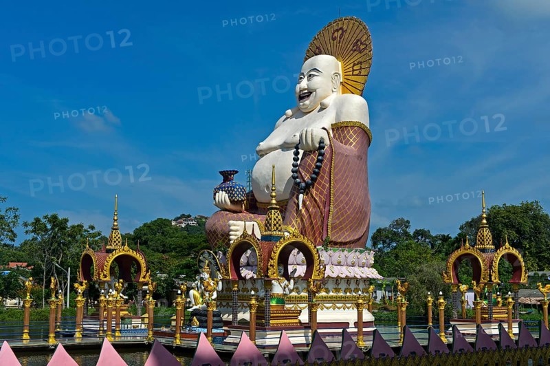 Laughing Buddha, Buddhist temple Wat Plai Laem, Koh Samui, Thailand, Asia