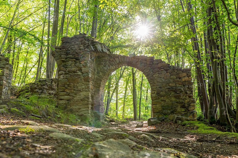 Ruins of the former Körse hilltop castle in Kirschau, Upper Lusatia, Saxony, Germany, Europe