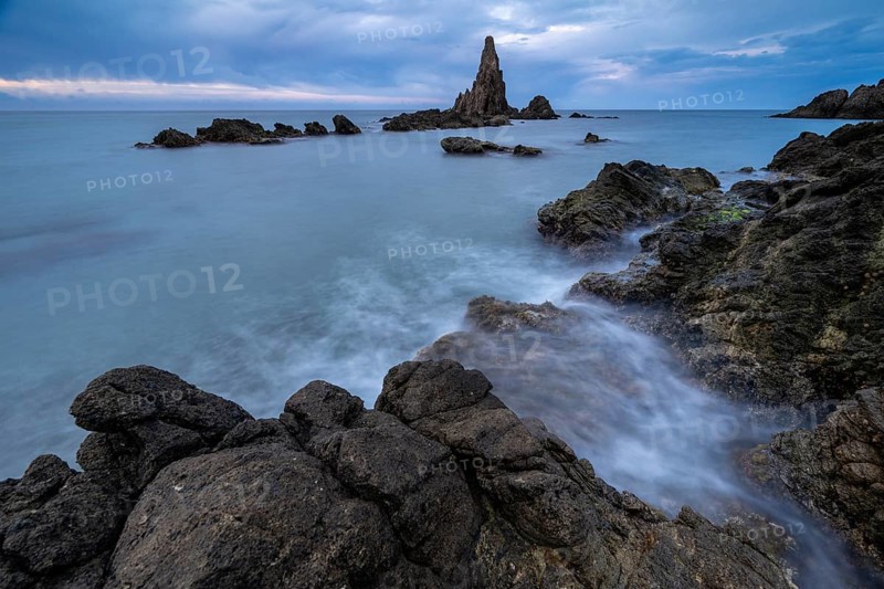 Rocky coast, Cabo de Gata-Nijar Natural Park, Almeria, Andalusia, Spain, Europe