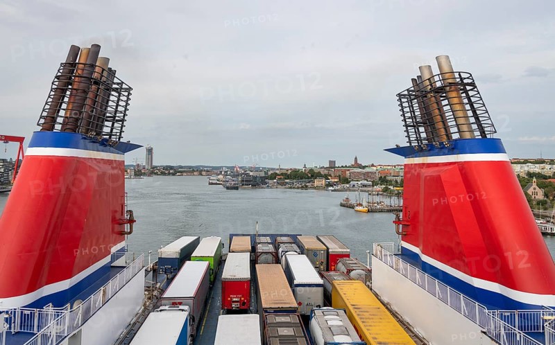 Large Stenaline car ferry leaves harbour, Eriksberg, Gothenburg, Sweden, Europe