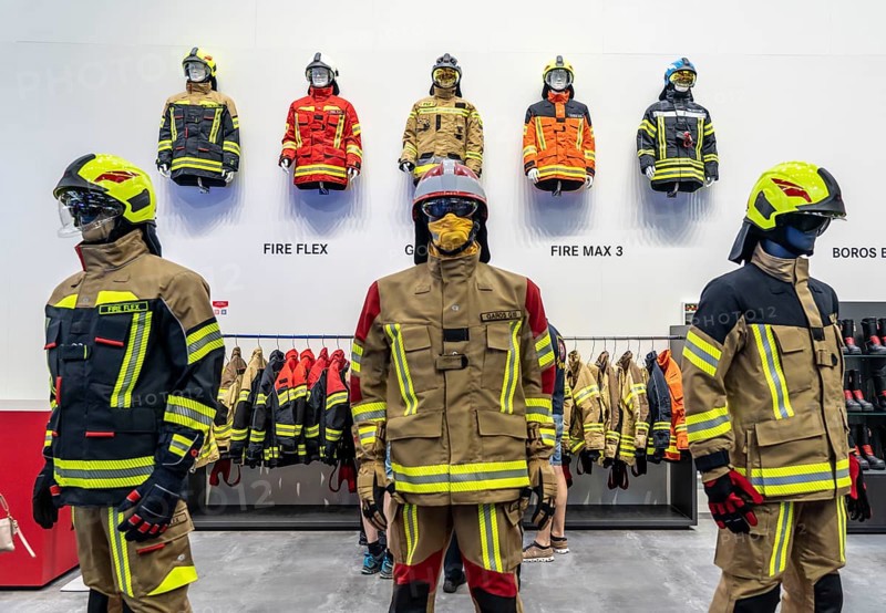 Interschutz 2022 trade fair in Hanover, the world's largest trade fair for fire, rescue and disaster control technology, equipment, over 1300 exhibitors from 50 countries, personal protective equipment