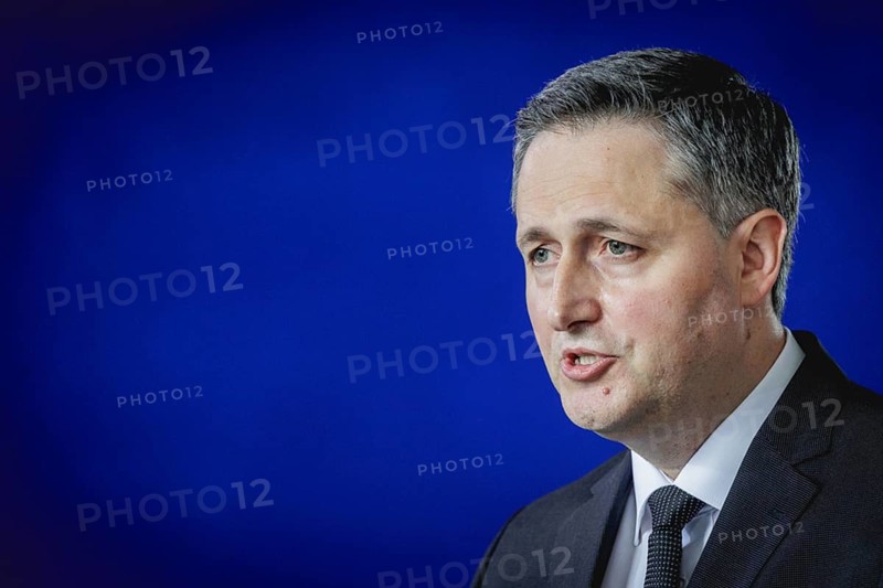 Denis Becirovic, Chairman of the State Presidency of Bosnia and Herzegovina, at a press conference at the Chancellery in Berlin, 7 May 2024