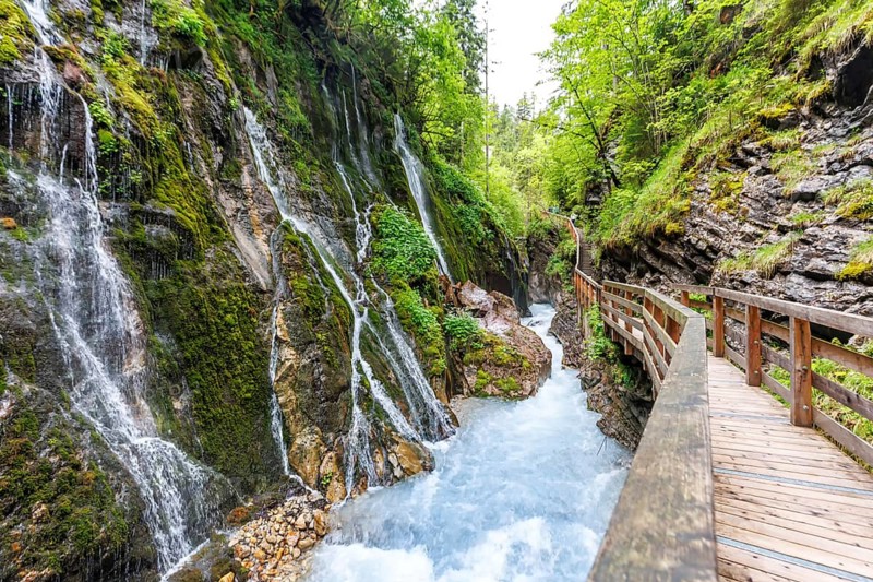 Wimbachklamm gorge in the Bavarian Alps in Ramsau near Berchtesgaden, Germany, Europe