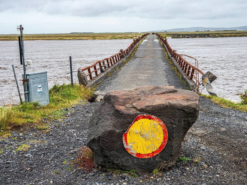 Historic bridge of ring road no. 1, crossing river Markarfljot, southern coast, Iceland, Europe