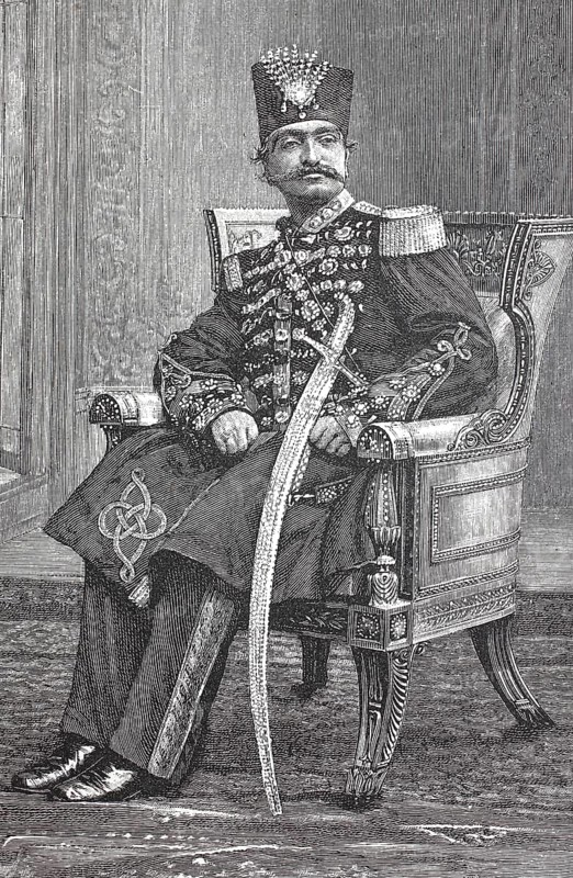 Naser ad-Din Shah, also Nasreddin Shah and Nasr-ed-Din, 16 July 1831 - 1 May 1896, from 1848 to 1896 Shah of Persia, digital reproduction of an original from the 19th century, historical