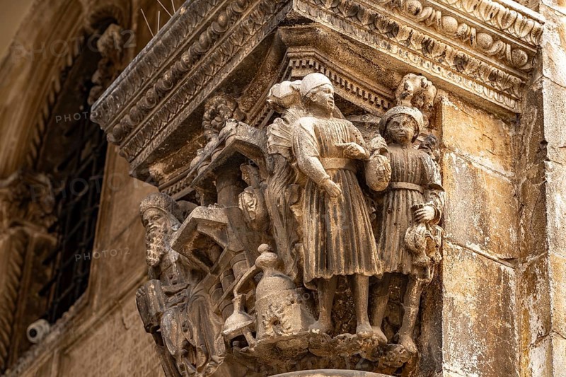 Sculptures at the Rector's Palace in Dubrovnik, Croatia, Europe