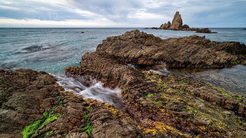 Rocky coast, Cabo de Gata-Nijar Natural Park, Almeria, Andalusia, Spain, Europe