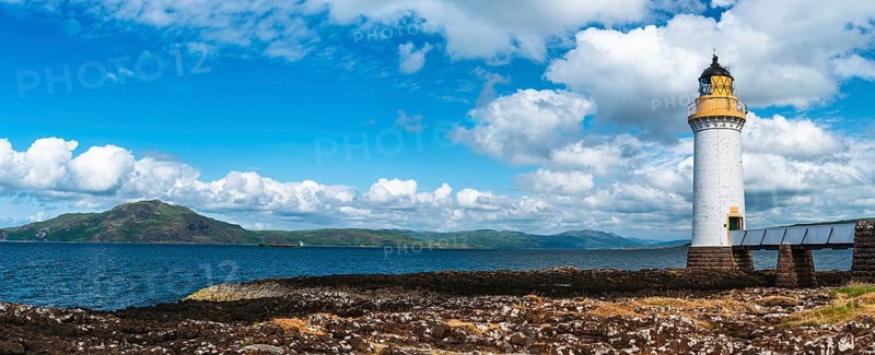 Panorama of Rubha nan Gall, Tobermory Lighthouse, Tobermory, Isle of Mull, Scotland, UK